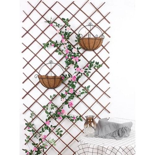 Wooden Fence Durable Retractable Plant Climbing Frame Trellis Flower Decoration Stand Garden Fence Partition Wall Decorations