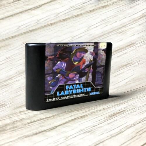 Fatal Labyrinth - EUR Label Flashkit MD Electroless Gold PCB Card forSega Genesis Megadrive Video Game Console