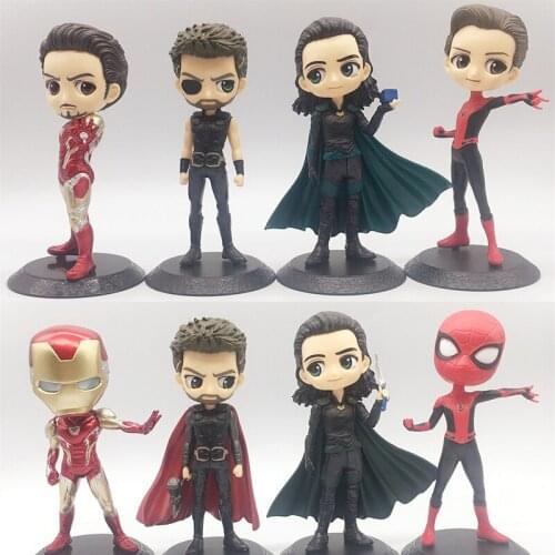 Disney Marvel The Avengers Spiderman Loki Action Figures PVC Model Dolls Ironman Collection Kids Toys Birthday Christmas Gifts