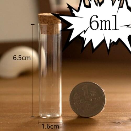 Hot sale100pcs /lot 6ml Glass Tube with Cork, Mini Empty Glass Container, Small Glass Cork stoppered Tube,Glass Tube