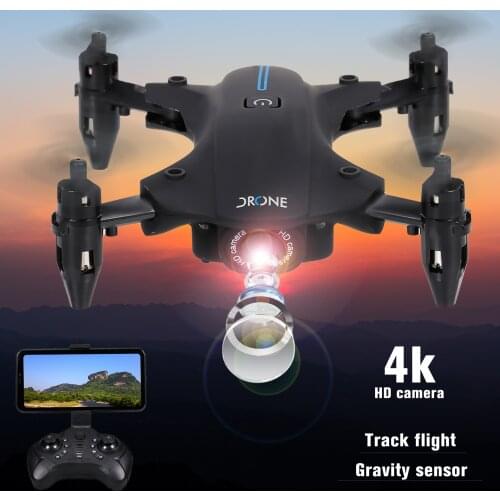 H2 RC Drone with Camera 4K Wifi FPV Mini Quadcopter Headless Mode Gesture Video Photo One Key Return Track Flight LED Lights