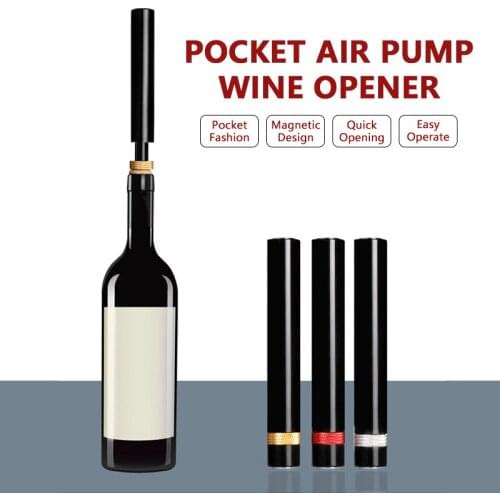 Pocket Air Pump Wine Bottle Opener Portable Bar Tools Corkscrew Pin Jar Cork Remover Air Pressure Pump Corkscrew