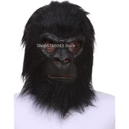 Halloween Gorilla Cosplay Mask Adult Full Face Funny Animal Latex Horror Mask Monkey Halloween Carnival Party Cosplay Props