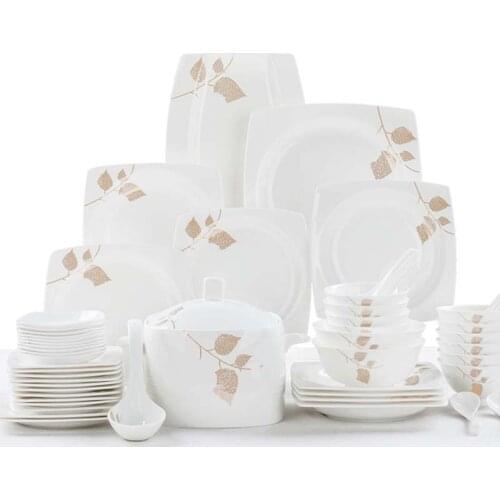 56 pcs Jingdezhen Ceramic Dinnerware Set Kitchen Tableware Dinner Dish Ceramic Plates and Dishes Bowls dishes set