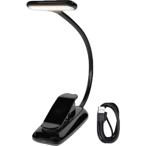 Rechargeable LED USB Book Light Reading Light Flexible Book Lamp Dimmer Clip Table Desk Lamp Portable Clip Light