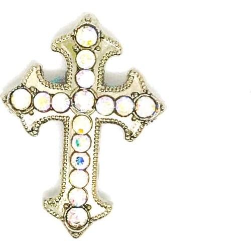 Silver Plated Anchor Belt Concho Screw Back Rhinestone Concho Leathercraft Belt DIY Hardware Crystal Cross Accessories