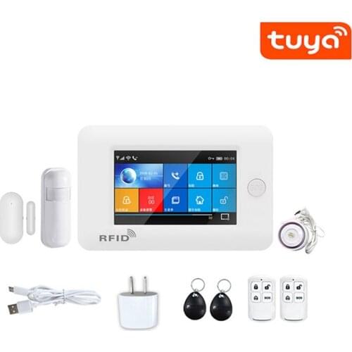 Tuya Smart Home 4.3 inch full touch screen GSM anti-theft alarm with WiFi/GPRS anti-theft alarm system