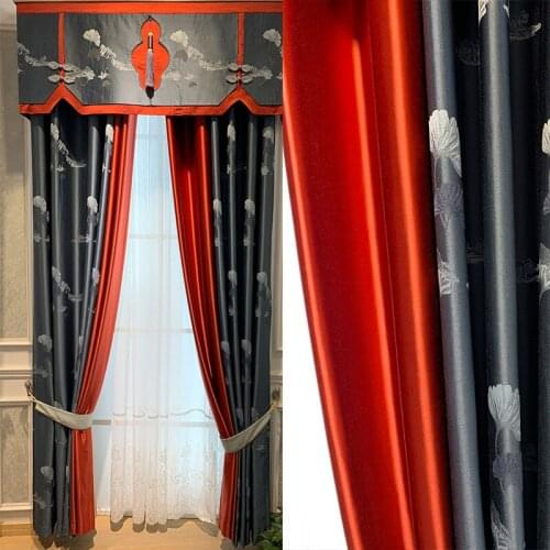 Modern Nordic Deciduous High-Precision Embroidered Luxury Curtains For Living Room Bedroom Luxury Blackout Curtains