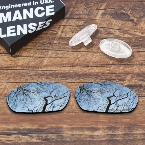 ToughAsNails Resist Seawater Corrosion Metallic Silver Mirrored Polarized Replacement Lens and Clear NosePads for Oakley Whisker