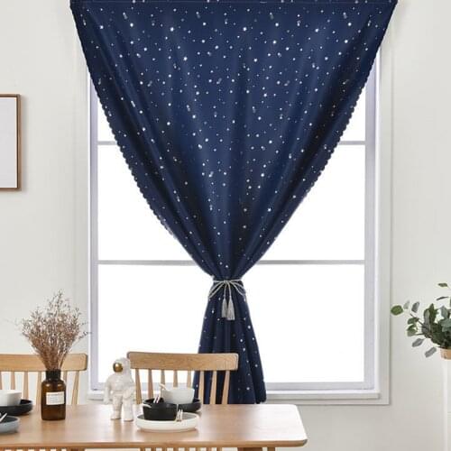 Velcro Blackout Curtain Punch Free Blind Drapes for Kids Living Room Bedroom Planet Print Window Home Decoration TJ1618