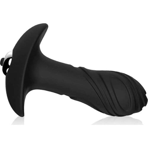 Vibrating Butt Plug Anal Sex Toy Waterproof Soft Silicon Butt Anal Plug with Removable Vibrator for Anal Play-7 Vibration Modes