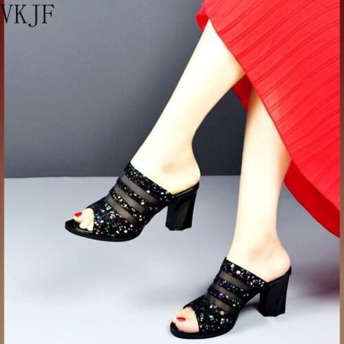 Mesh Breathbale High Heels Black Womens Platform Sandals Shoes for Women 2021 Sandalias Sandles Woman Womens Shoes Summer