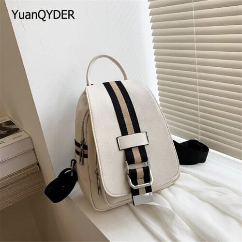 Panelled Women 's Backpack 2021 New High Quality Soft Leather Leisure Travel Large Capacity School Bags for Teenage Girls Black