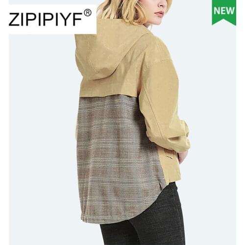 ZIPIPIYF Women's Hooded Trench Coats
