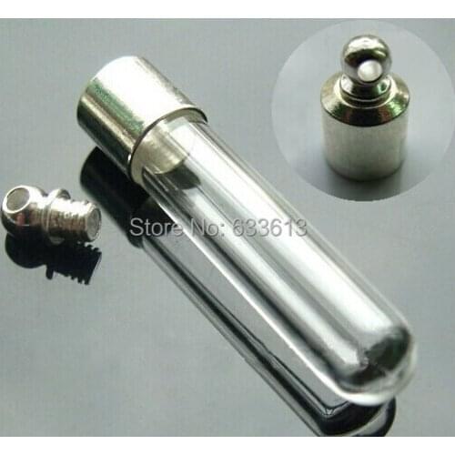 10pieces 36.5x6mm round straight tube name on rice art glass vial pendant mini glass bottle pendant wish bottle necklace pendant