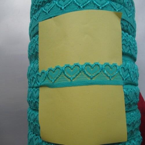 10 yards / lot beautiful dark green heart-shaped stretch lace width 18 mm DIY clothing accessories Ribbon lace embroidery