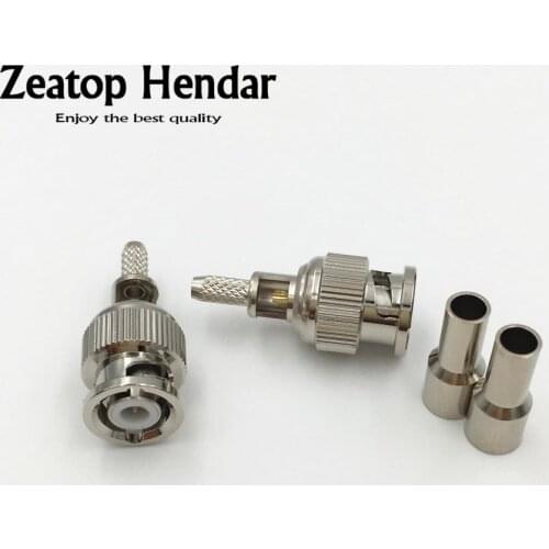 100Pcs Brass Mini BNC Male Jack Window Crimp for RG174 RG178 RG316 LMR100 RF Coaxial CCTV Camera Plug Adapter Connector