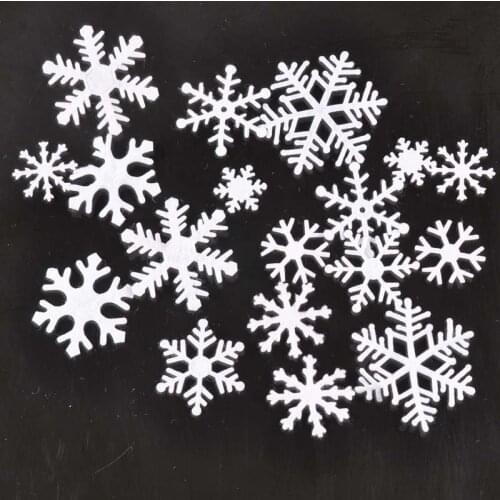 100pcs/lot Polyester Felt Christmas Snowflake Patch Applique Scrapbooking Craft Sticker Non-woven Patch DIY CP2164
