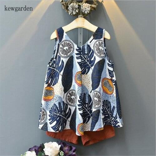 2019 Children Girls Summer Clothing Sets Printed Floral Sleeveless Vest + Shorts 2PCS Kids Fashion Clothes Suit 2-6T