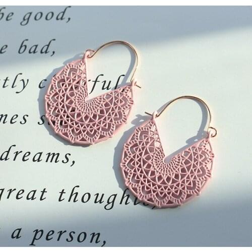 2019 new filigree jewelry Square Kite Drop Earrings for Women