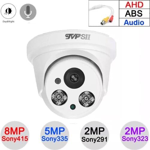 4pcs A Bag White Two Array Leds 4K 8MP,5MP,4MP,2MP Indoor Audio output Hemisphere Dome Sony Sensor AHD Surveillance CCTV Camera