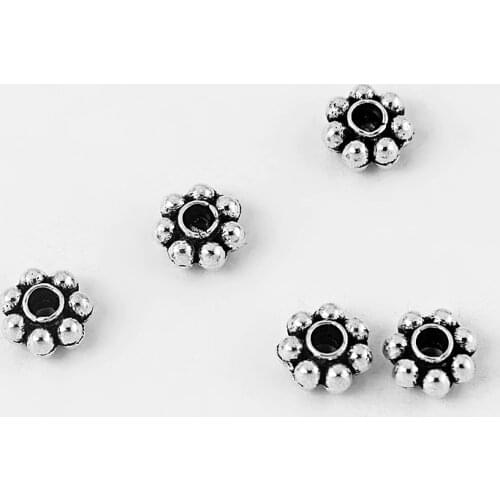 50PCS Tibetan Color Snow Metal Spacer Bead Caps For DIY Jewelry Making Finding 1.2mm Necklace Accessories Wholesale