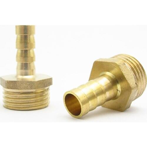 6mm 8mm 10mm 12mm 14mm 16mm 19mm Hose Barb x 3/8" BSP Male Thread Brass Barbed Pipe Fitting Nipple Coupler Connector Adapter
