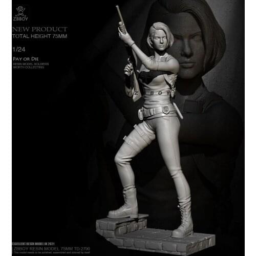 75mm 1/24 Resin model kits figure beauty colorless and self-assembled TD-2790