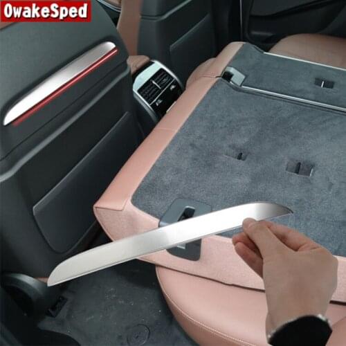For BMW X5 G05 2019 Rear Seat Backrest Trim Strips 2Pcs Car Styling Stainless Steel