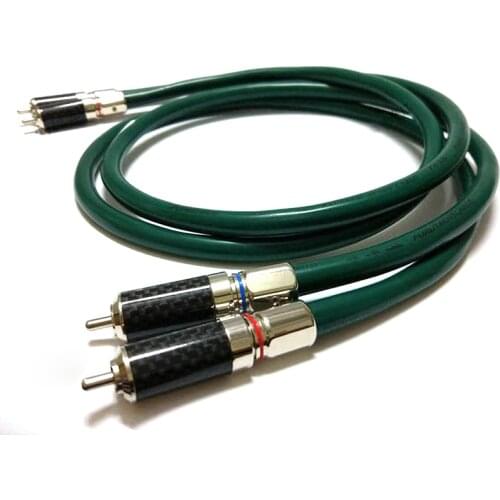 Free shipping pair FA-220 OCC red copper interconnect cable with carbon fiber RCA plug connector