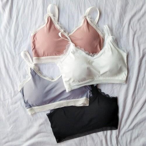 U-Shape Bra Top Push Up Bras for Women Thin Lace Underwear Women Seamless Sexy Bralette Wireless Lingerie Solid Color Tube Tops