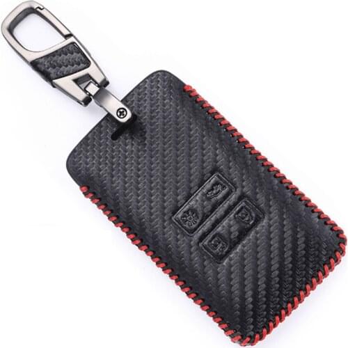 Genuine Leather Caron Fiber Car Key Cover For Renault Duster Captur Logan Koleos Megane 2 3 Clio 4 Trafic Laguna 2 3 Remote Case