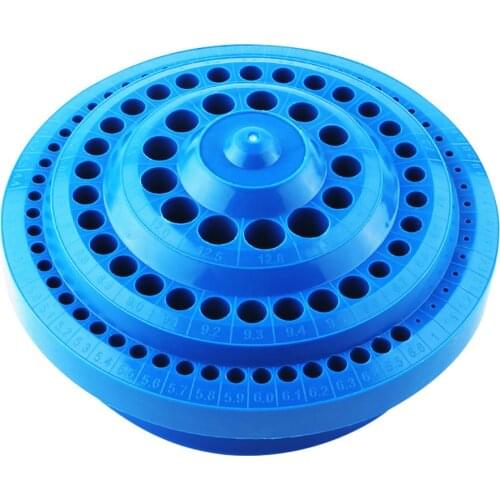 Drill Bit Storage Case Stand Round Shape Plastic Drill Bit Storage Case Stand Blue Hole Bore Organizer Manicure Accessories