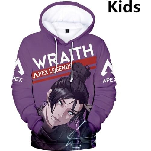 3 To 14 Years Kids Hoodies Apex Legends 3D Printed Hoodie Sweatshirt Boys Girls Long Sleeve Cartoon Jacket Coat Teen Clothes