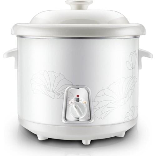 DMWD 220V 3L Electric Slow Cooker Ceramics Health Porridge Soup Pot Food Stewing Machine Kitchen Appliances For 3-4 People