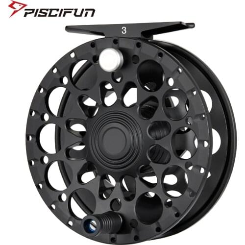 Piscifun Crest Black Fly Reel Fully Sealed Drag CNC Machined Aluminium Alloy Right Left Hand Retrieve Fly Fishing Wheel