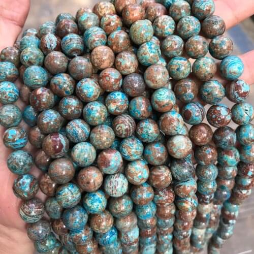 Round Natural Blue Lace Jaspers Stone Beads For Jewelry Making 4/6/8/10/12MM Loose Stone Beads DIY Bracelet Necklace Strand 15