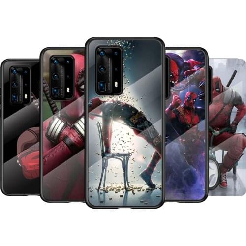 Tempered Glass Cover Fashion Marvel Deadpool For Huawei P40 P30 P20 P10 Pro Plus Lite 5G 2019 Phone Case