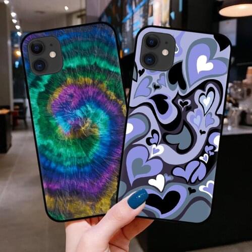Purple Heart Swirl Pattern Soft Silicone Fitted Case For Coque iPhone 12 Mini 11 Pro Max 8 7 Plus 6 6S X XR XS Max Phone Cover