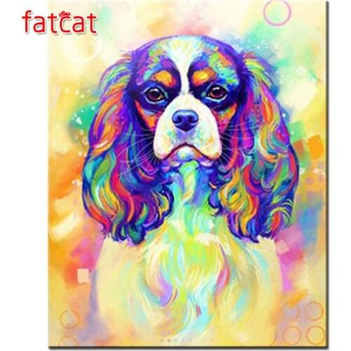FATCAT Abstract dog animals 5d diy diamond painting full square round drill diamond embroidery kits wall decoration AE2942