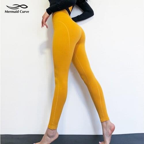 Mermaid Curve Sexy High Waist Yoga Pants Women Elastic Quick-Drying Shaping Sports Pants Gym Training Fitness Leggings
