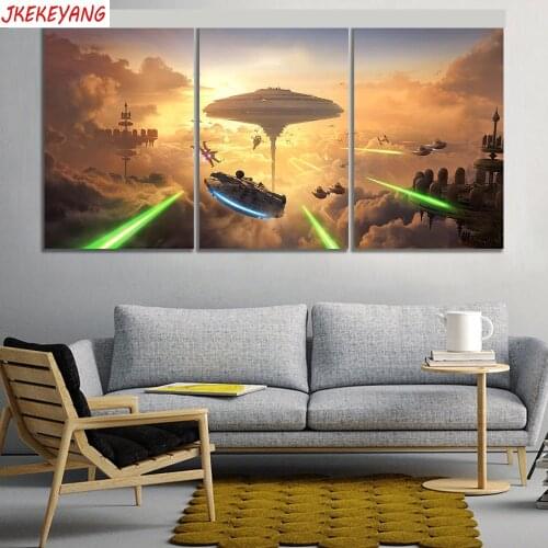 Full Square/Round Drill 5D DIY diamond painting 3pc Star Trek pictures mosaic Diamond Embroidery Wall Arts J2170