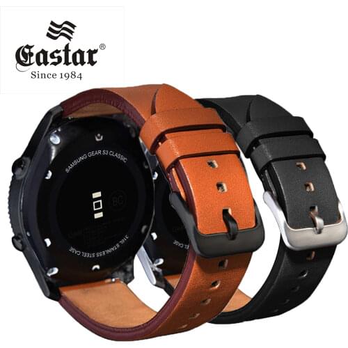 Genuine Black Leather for Samsung Gear S3 sport Frontier Classic Watch Band for xiaomi huami amazfit bip pace lite strap