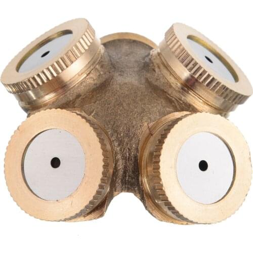 4 Hole Agricultural Mist Spray Nozzle Garden Irrigation System Lawn Sprinkler Irrigation Nozzle Sprayer Garden Supplies Copper