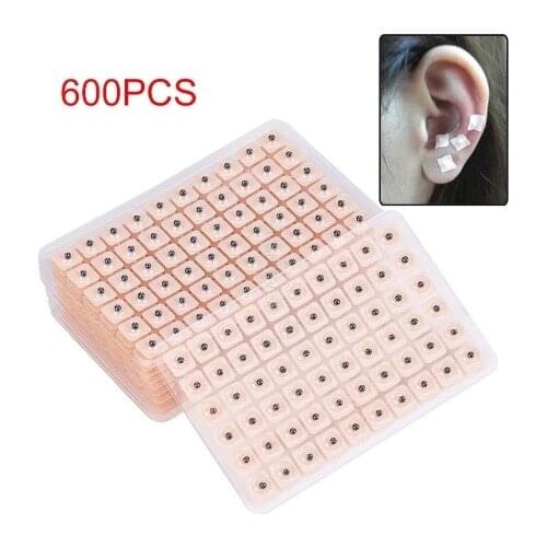 600Pcs/lot Magnets Plated Seeds Sticker Paste Bean Ear massage seed for Acupoint Therapy Auricular Acupuncture