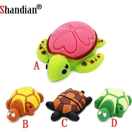 SHANDIAN cartoon Tortoise USB Flash Drive Turtle memory stick Sea turtle pen drive 4GB 8GB 16GB 32GB pendrive Free shipping