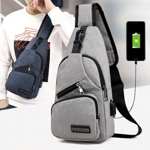 Male Shoulder Bags USB Charging Crossbody Bags Men Anti Theft Chest Bag School Summer Short Trip Messengers Bag 2021 New Arrival