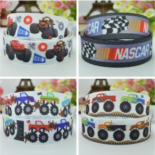 SUPWRF 16 22mm 38 50 75mm Truck Printed grosgrain ribbon hair bow DIY hair accessories decoration 50 Yards B0929