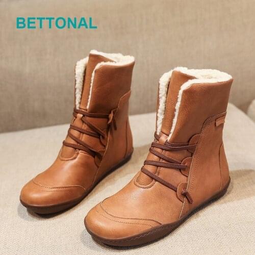 Warm Plush Winter Short Snow Ankle Boots Women Shoes For Female Leather 2021 Fashion Fur Waterproof Booties Botines