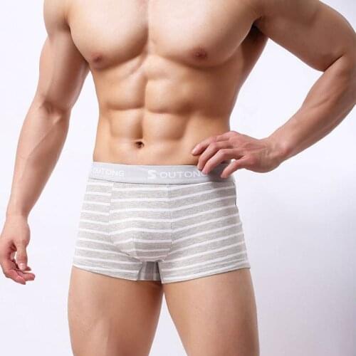 Striped Boxershorts Mens Cotton Underwear Lingerie Classic Stripes Boxer Shorts Trunks Mens Breathable Underpants Knickers 2019